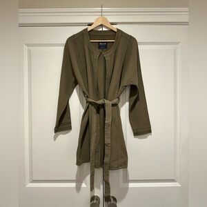 MADEWELL cotton tie-waist lightweight long jacket; size S